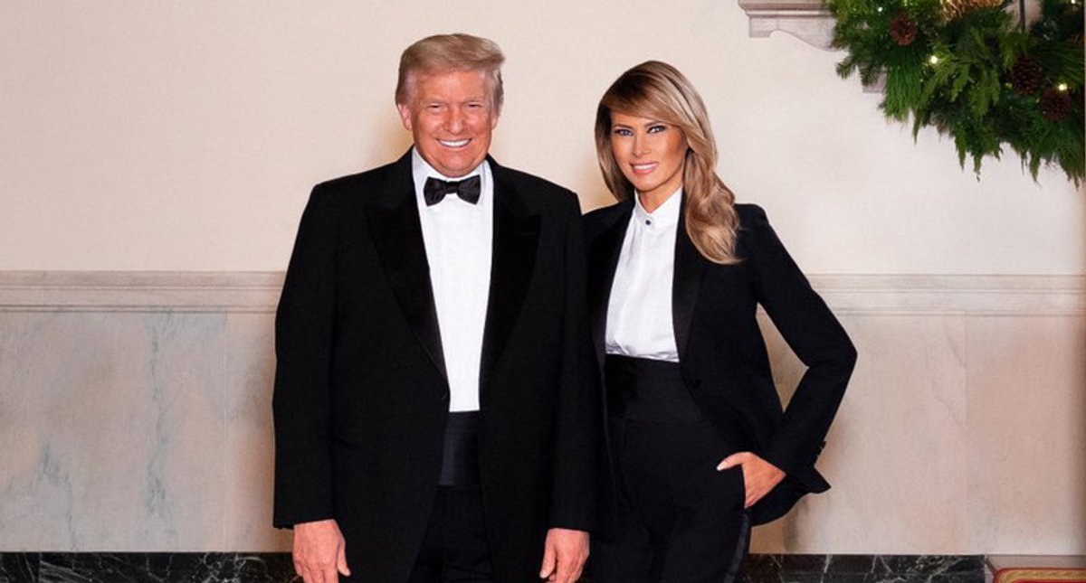 There's rampant speculation Melania's Christmas card is photoshopped with an old Trump picture