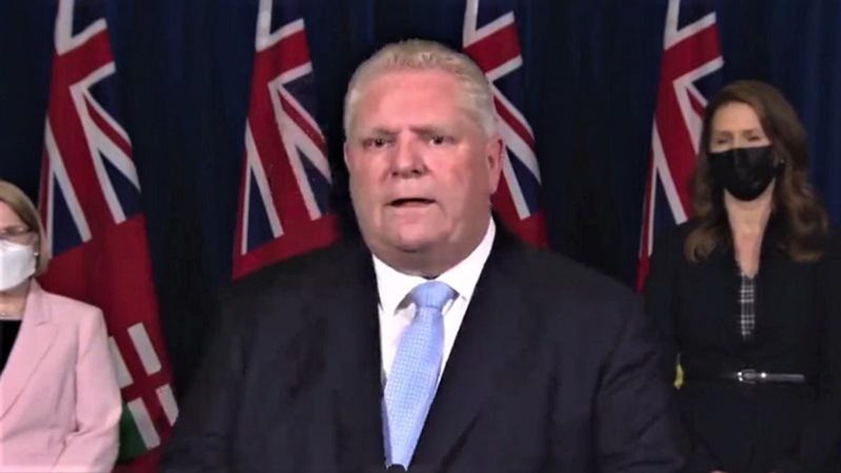 WATCH: Ontario's right-wing premier dodges questions about why he went snowmobiling during trucker siege