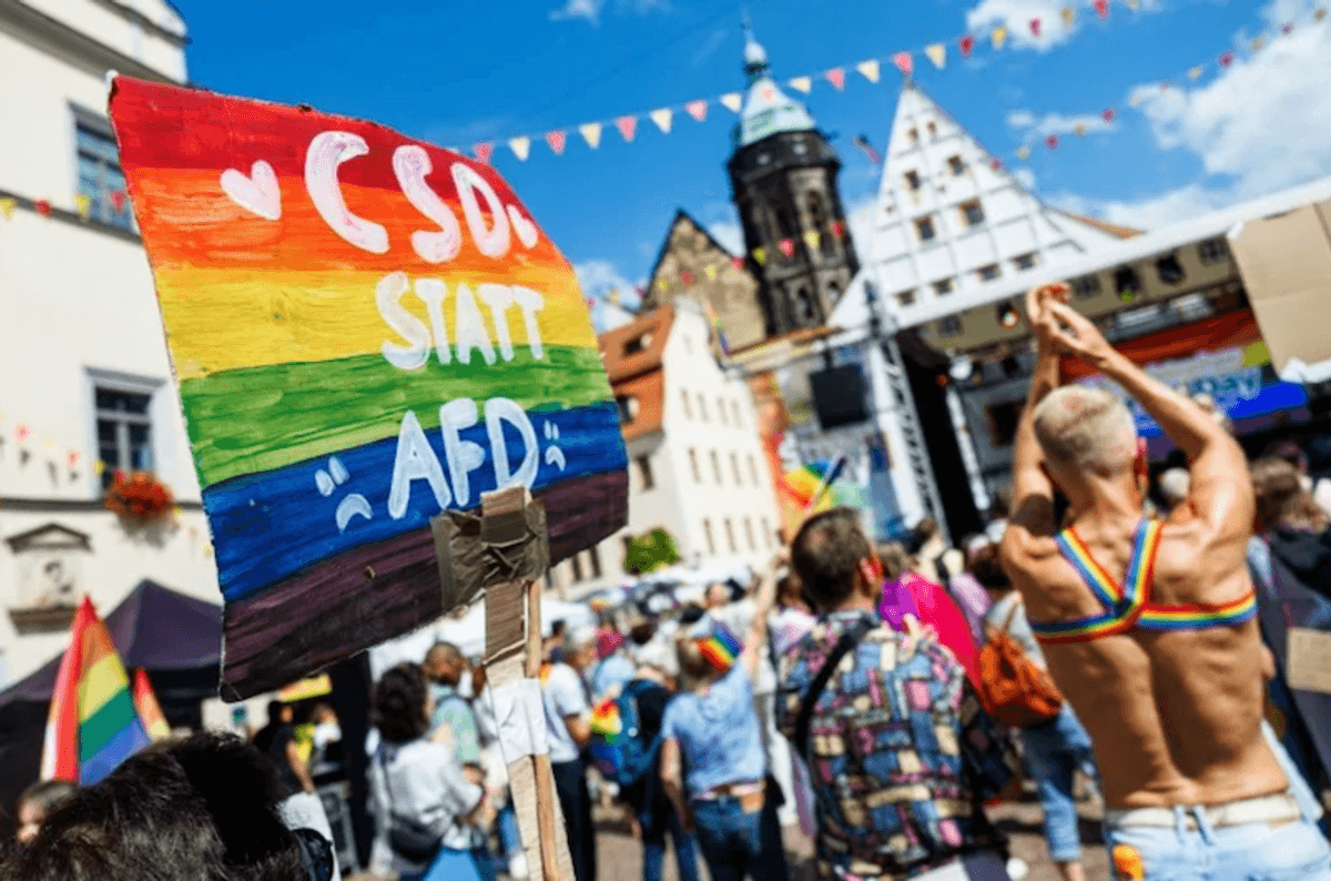 Pride parade runs the gauntlet in German far-right stronghold