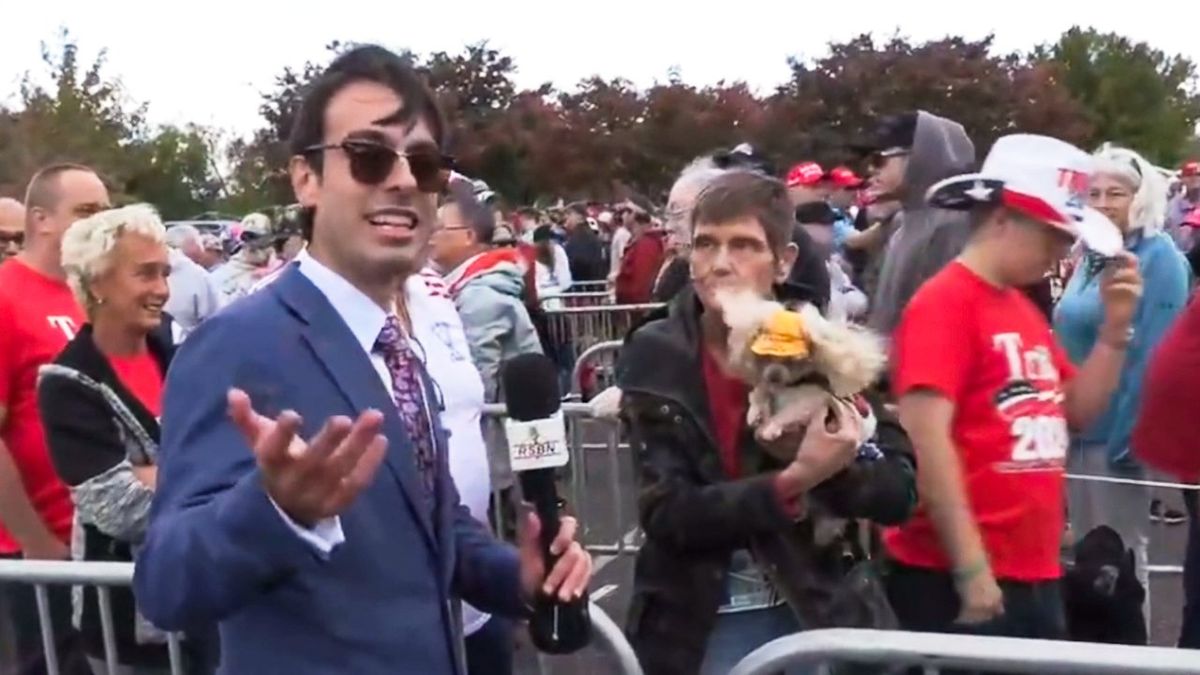 'They're eating the dogs': Poodle running for attorney general interviewed at Trump rally