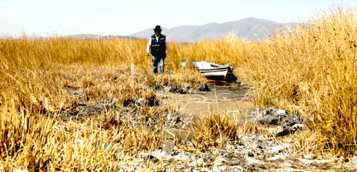 High in the Andes, Lake Titicaca's water levels fall to historic lows