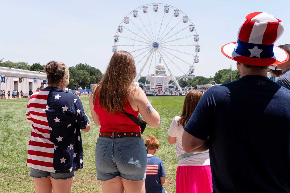 Freedom 250 fan in Uncle Sam suit cites 'patriotic expression' after 'lewd' act charges