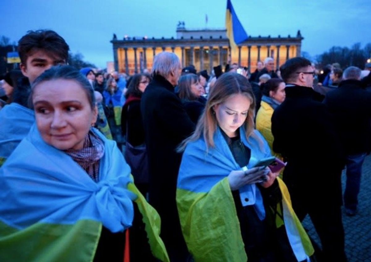 Protesters demand Germany stand by Ukraine on invasion anniversary