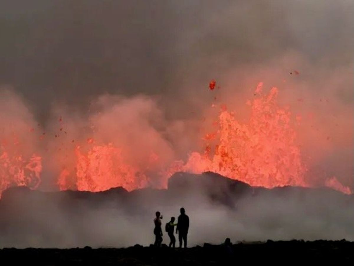 'Orange like the sun': Visitors flock to Iceland volcano