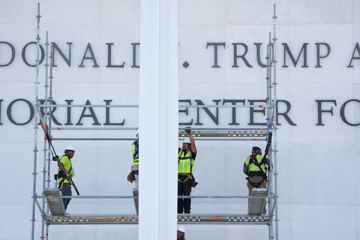 Workers remove Trump's name from Kennedy Center following court order