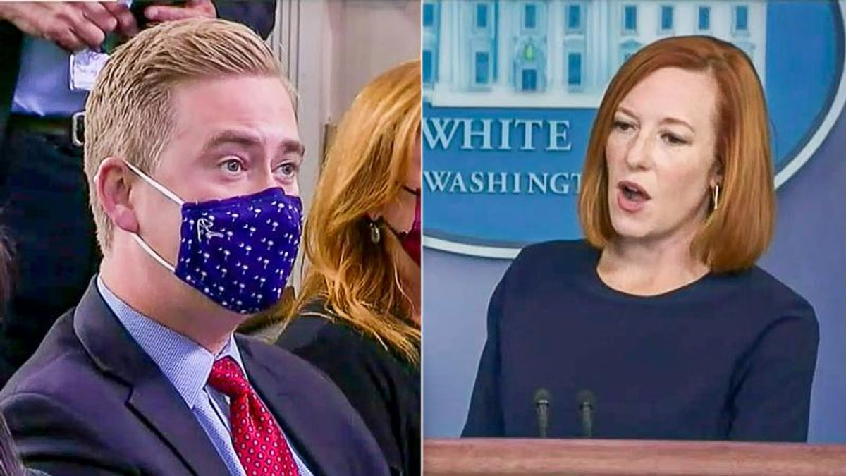 WATCH: Jen Psaki flips Peter Doocy's question to remind Fox News viewers about Trump's insurrection