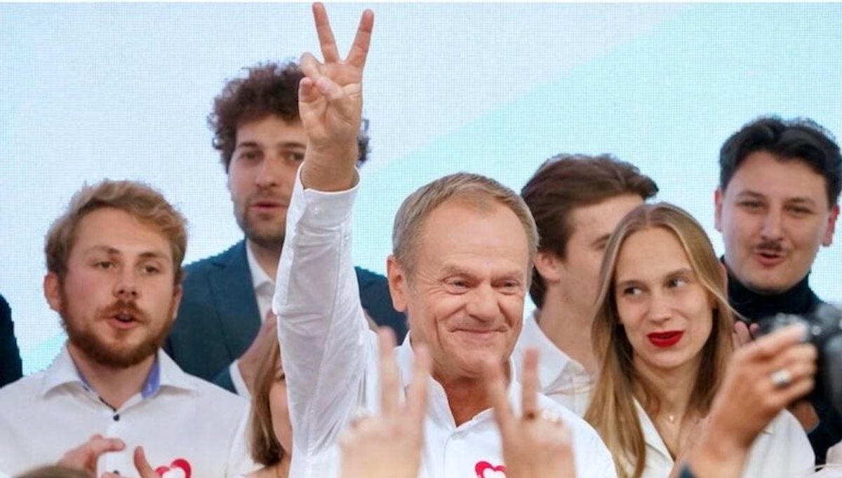 Poland's opposition leader Tusk declares win as exit polls show conservatives losing major