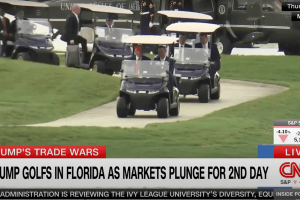 'Now?' Trump called out on CNN for golfing during 'a very volatile time' of his own making
