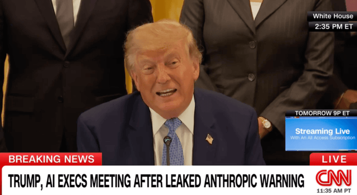 Trump baffles with 'tremendous' claim after existential warning about AI