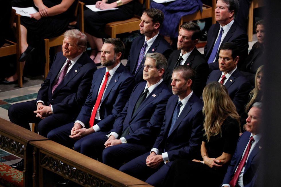 Onlookers astonished as Trump appears to fall asleep at Graham's funeral: 'Remarkable'