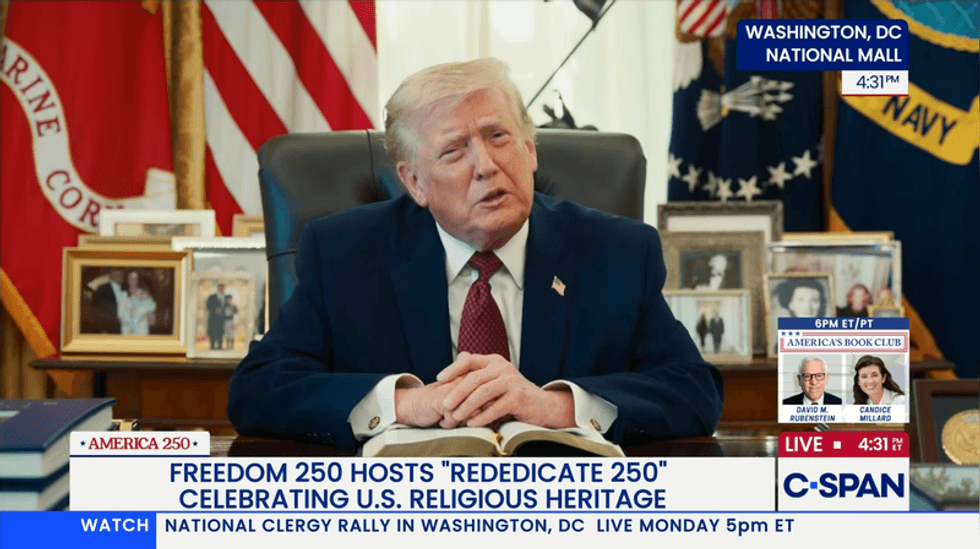 Heavily edited video of Trump address at national prayer event sparks outrage
