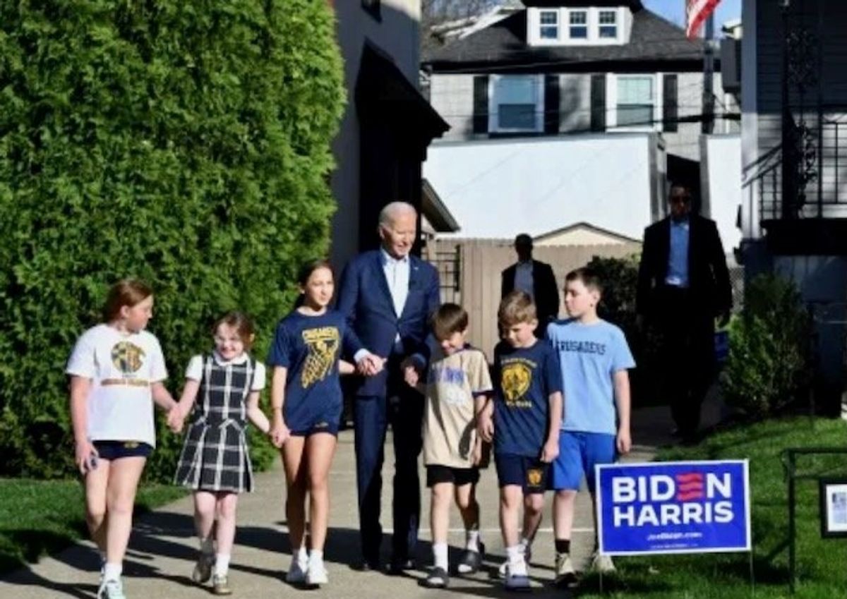 Biden blasts Trump on trip to childhood home