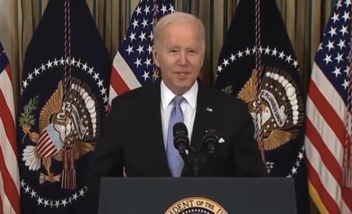 Biden takes jab at Trump in celebratory infrastructure speech