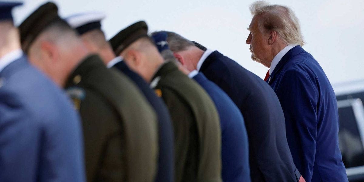 'Pathetic' Trump blasted for just 'staring off into the abyss' at dignified transfer