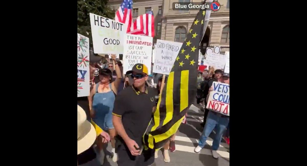 'Does your wife love you?' Proud Boys viciously booed at anti-Trump protest