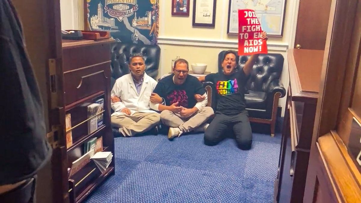 Protesters arrested after occupying Kevin McCarthy's office to demand funding of AIDS program
