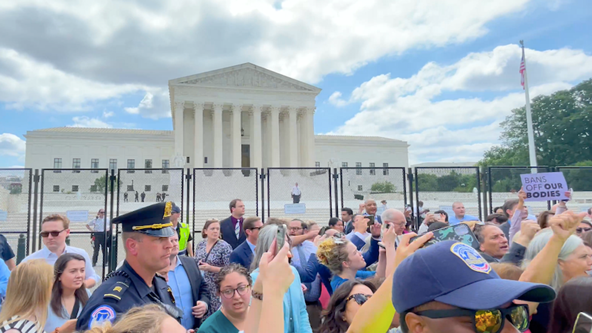 Exclusive: Lawmakers join protest outside Supreme Court over abortion ruling