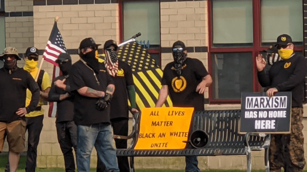 Anti-maskers wreak havoc at school board meetings across the nation -- with help from the Proud Boys