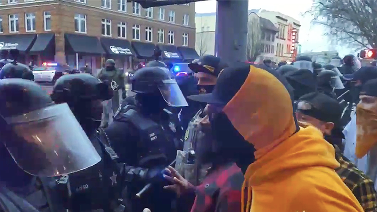 Proud boys clash with Oregon cops -- and ends in arrests