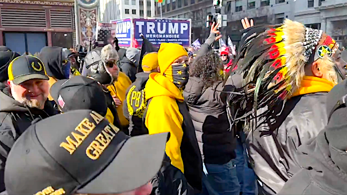 'Free our boys!' Proud Boys demand pardons in Inauguration Day march
