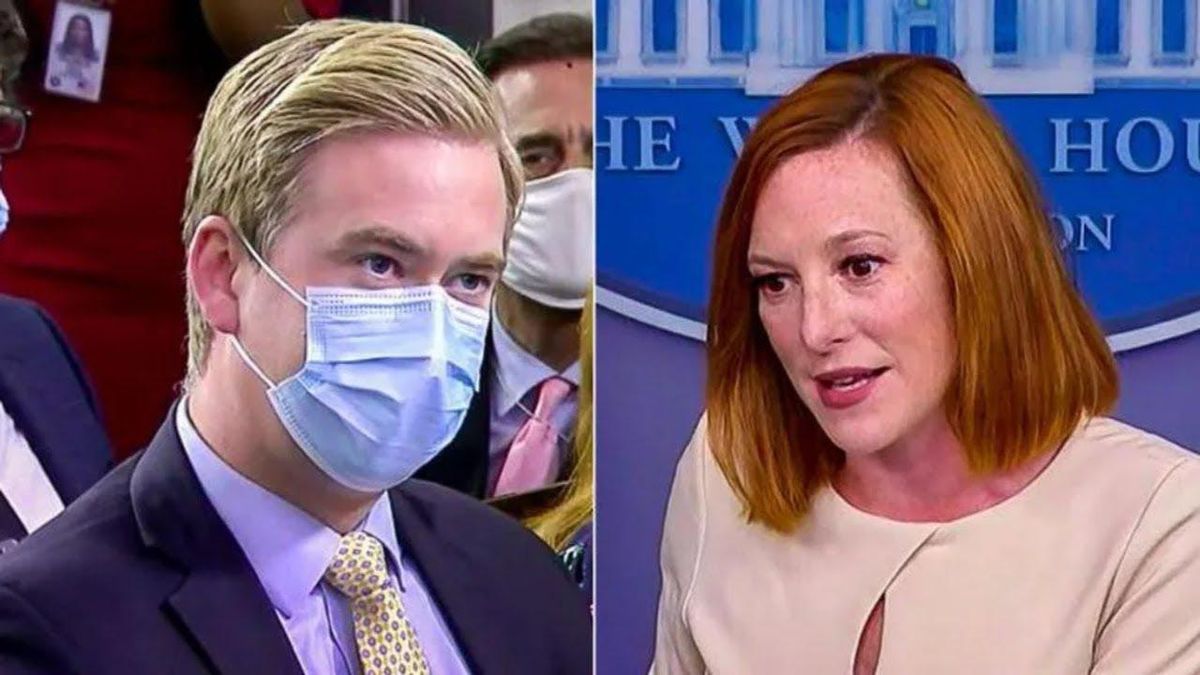 Jen Psaki audibly sighs after Peter Doocy complains about Kyle Rittenhouse being called 'white supremacist'
