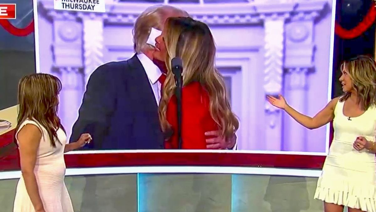 'He didn't kiss her on the lips': Fox News host defends Trump's 'air kiss' to Melania