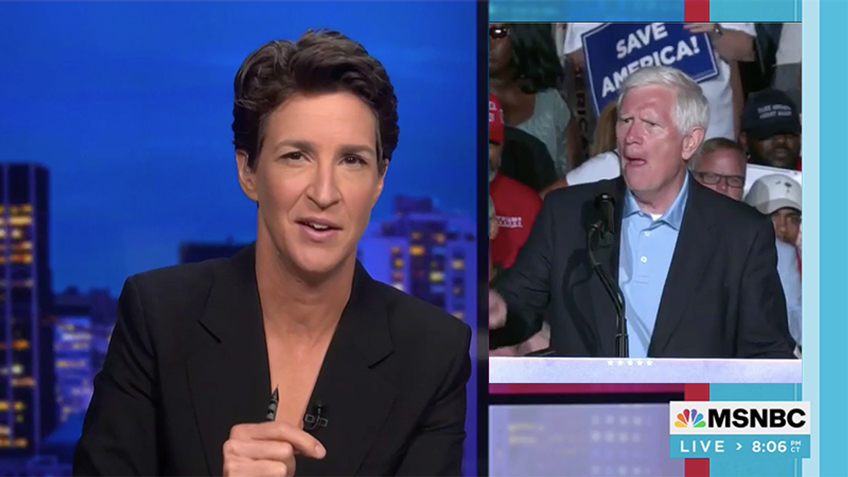 Maddow mocks Mo Brooks getting booed by hometown crowd: 'Surprise – I thought Frankenstein would love his creation'