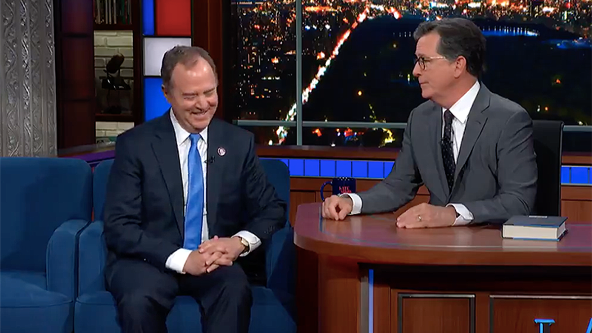 Colbert tells Adam Schiff what an oligarch revealed to him about the so-called 'pee tape' in Moscow
