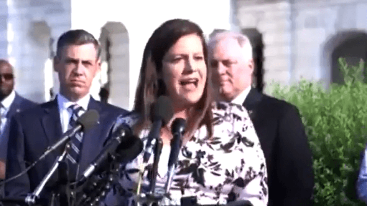 GOP's Elise Stefanik blames Pelosi for January 6 attack in speech outside the Capitol as MAGA riot hearing begins