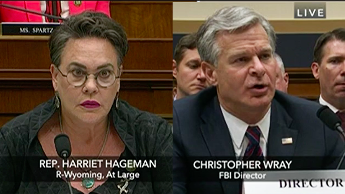 'Insane': Christopher Wray strikes back at Liz Cheney's replacement who alleges he hates conservatives