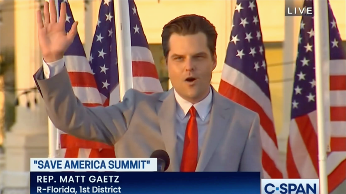 Matt Gaetz pushes 'Big Lie' to deflect for sex scandals during speech at Trump National Doral