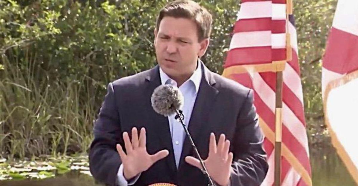 Ron DeSantis whines that Democrats are 'elevating' neo-Nazis behind overpass swastikas to 'smear' him