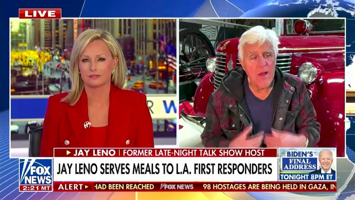 'Not a blame game': Jay Leno schools Fox News about 'pointing fingers' for LA fires
