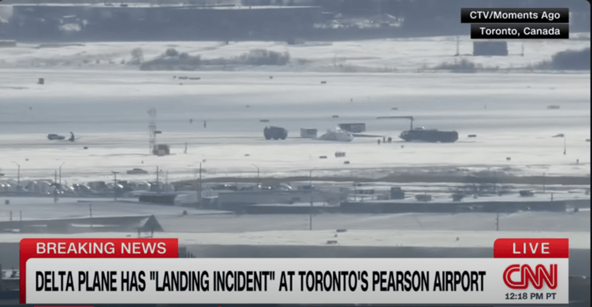 'Upside down' on the runway: CNN anchor stunned by images of Delta incident