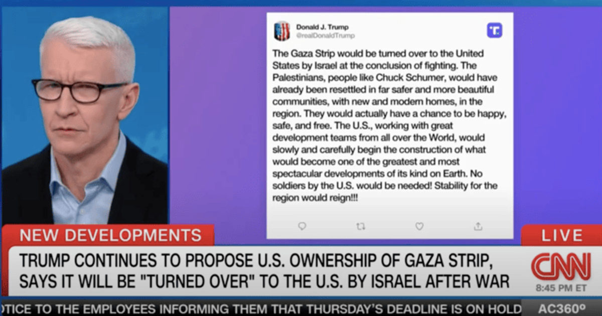 'Schumer is not Palestinian': Anderson Cooper struggles to make it through Trump rant