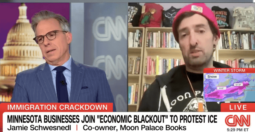 Jake Tapper exasperated as store owner refuses to back off ICE 'concentration camp' claim