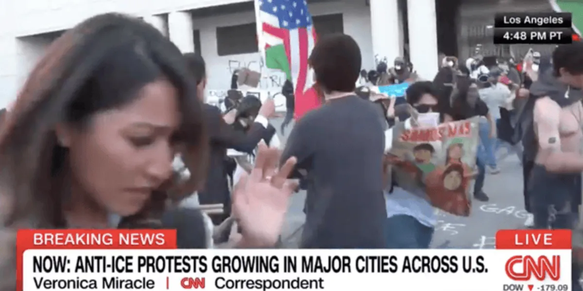 ‘I just got hit’: CNN reporter struck by pepper ball live on air during chaotic protest
