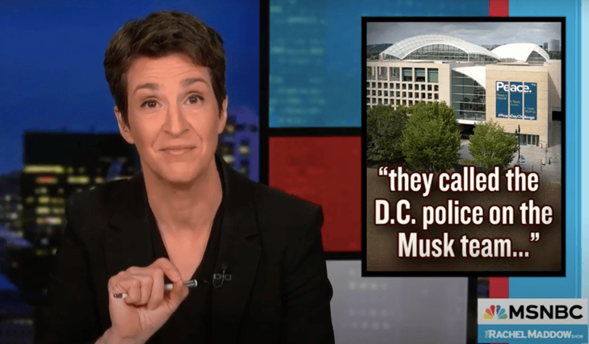 'That's a break-in': MSNBC's Rachel Maddow sounds alarm as DOGE resorts to guns in dispute