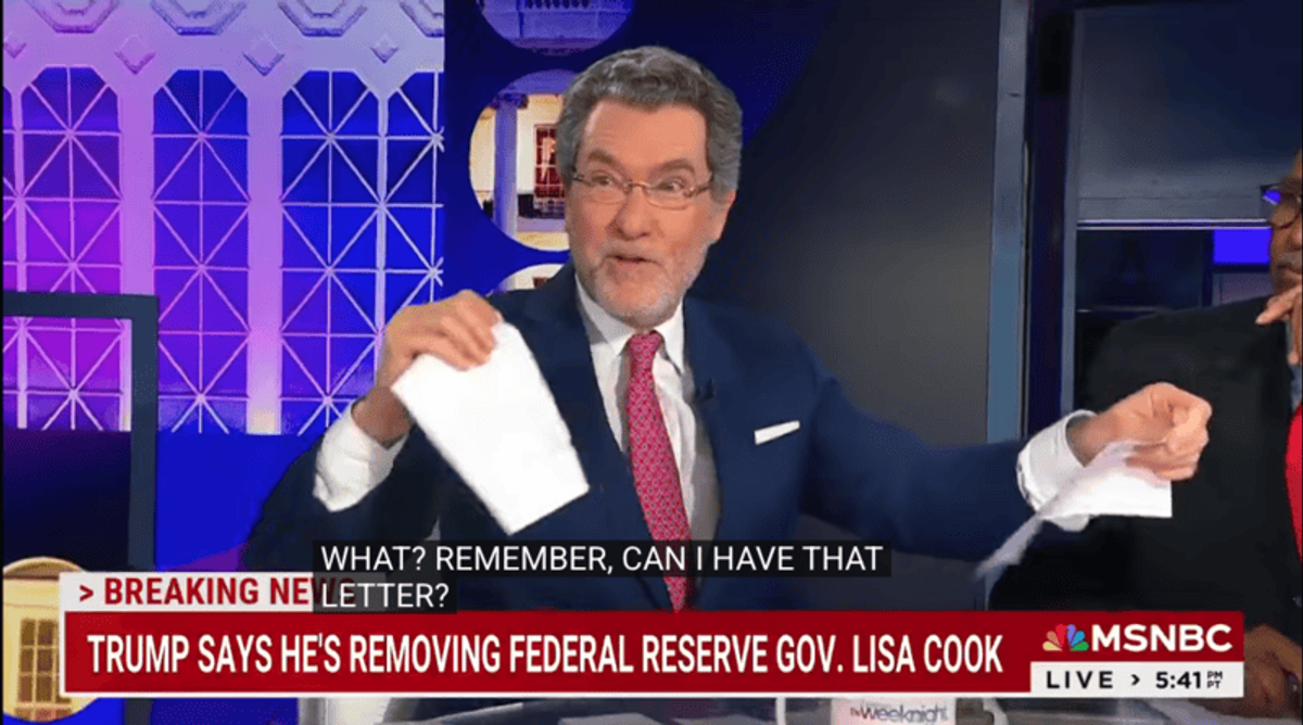 ‘Tear that letter!’ Stunned expert makes dramatic protest of Trump’s Fed firing on MSNBC