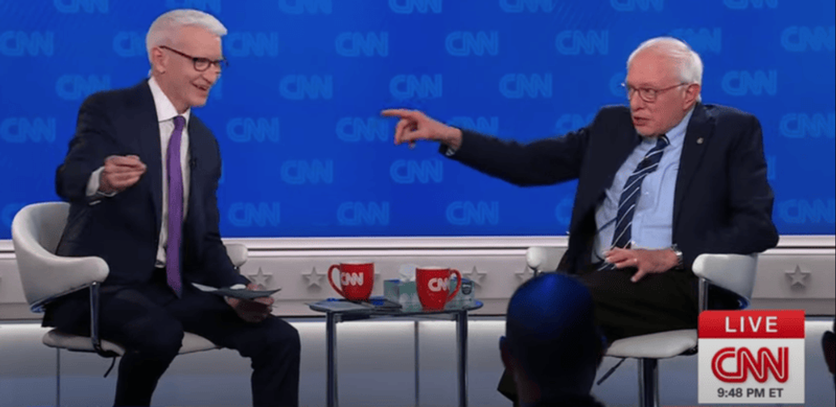 'I'm forcing you to talk about it!' Bernie Sanders yells at Anderson Coop​er and slams CNN