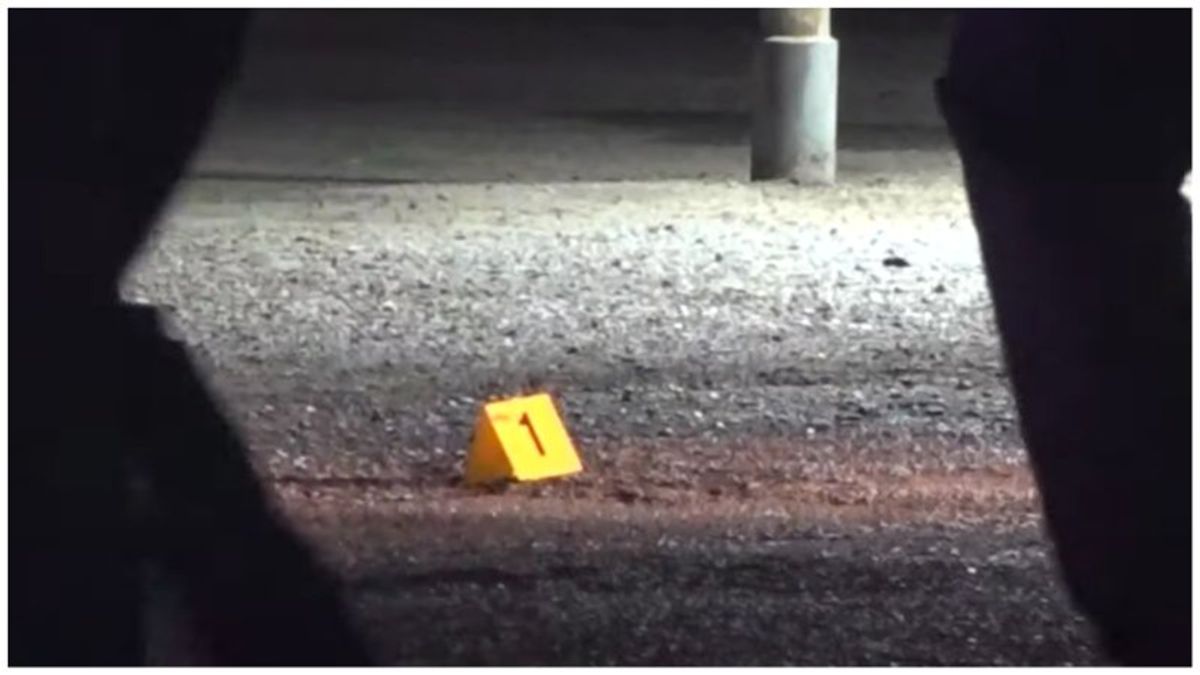Woman shot in the mouth by stray bullet as she sat outside pizza parlor