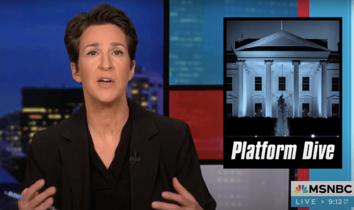 'Unprecedented': Rachel Maddow warns Trump is 'sinking like a cinderblock in the ocean'