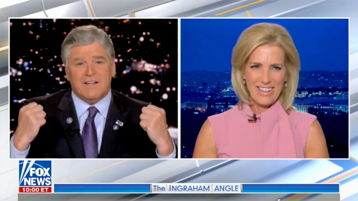 Fox goes off the rails as Hannity rants about his martial arts prowess after ribbing from Laura Ingraham