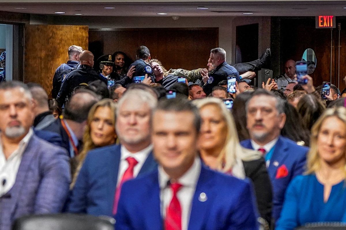 'You are a misogynist!' Pete Hegseth immediately hit with protests at confirmation