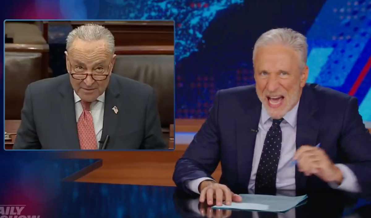 'What the?' Jon Stewart targets F-bomb laden rant at Chuck Shumer
