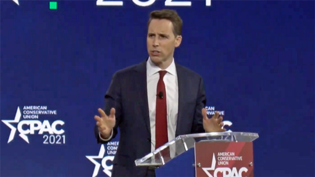 CPAC gives Josh Hawley a standing ovation for voting to overturn the election