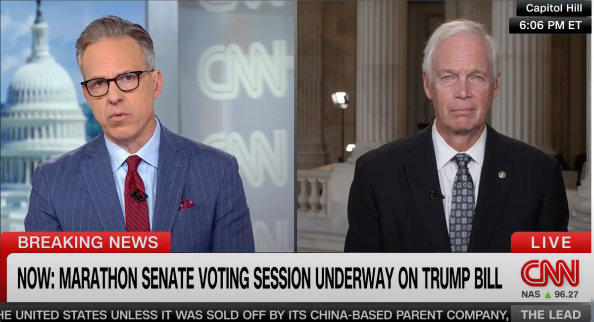 GOP senator who blasted megabill confronted by CNN's Jake Tapper over major flip