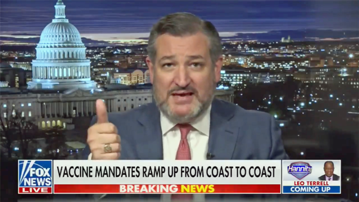 Ted Cruz bashes vax mandates -- and totally ignores his own governor's desperate pleas for help