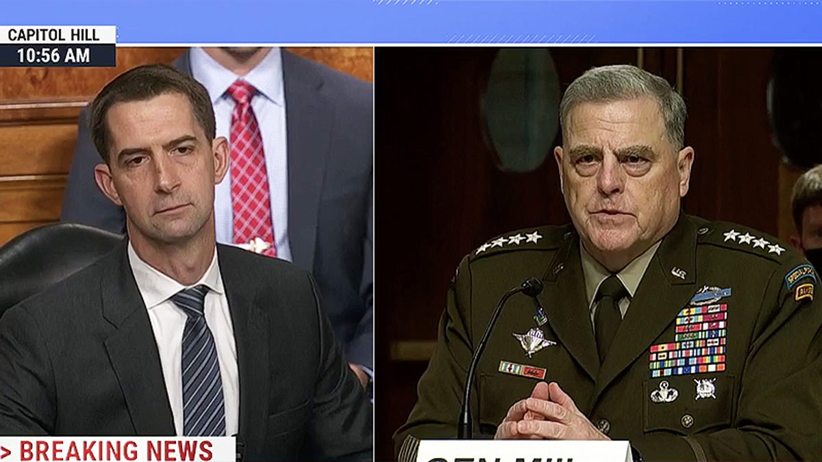 WATCH: GOP's Tom Cotton gets schooled after asking Gen. Milley 'why haven't you resigned'