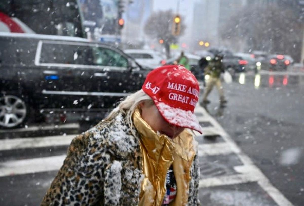 Back on track': Trump supporters brave freezing conditions to attend rally